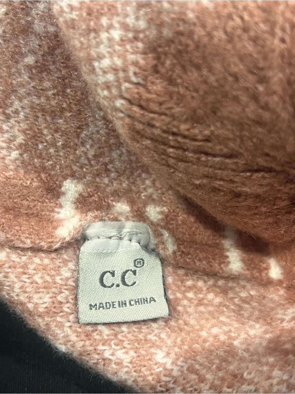 C.C Kids/adult Rose and White Striped Pom Pom Beanie. So Soft!